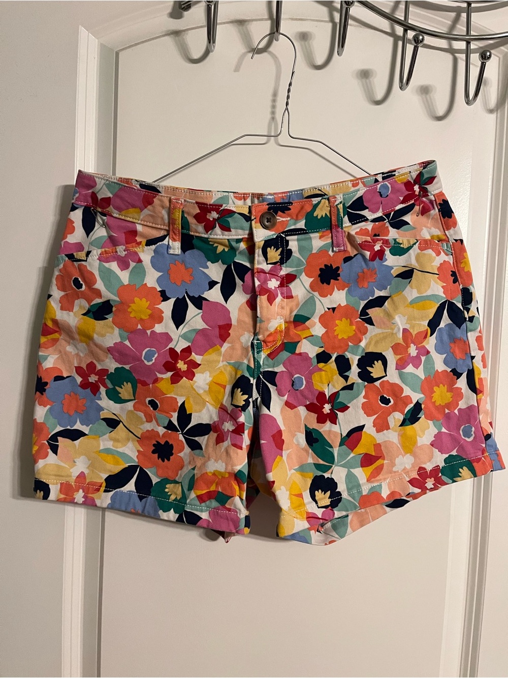St. John's Bay Bright Floral Multi-Color Cotton Blend Shorts